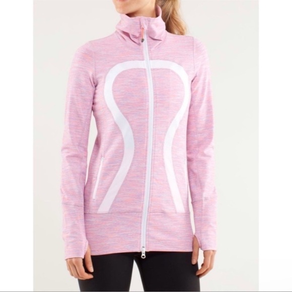 Lululemon In Stride Jacket Full Zip White April Multi Striped Size 6 Women’s - Picture 1 of 13